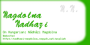 magdolna nadhazi business card